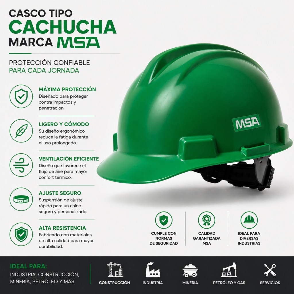 Casco de seguridad tipo cachucha marca MSA